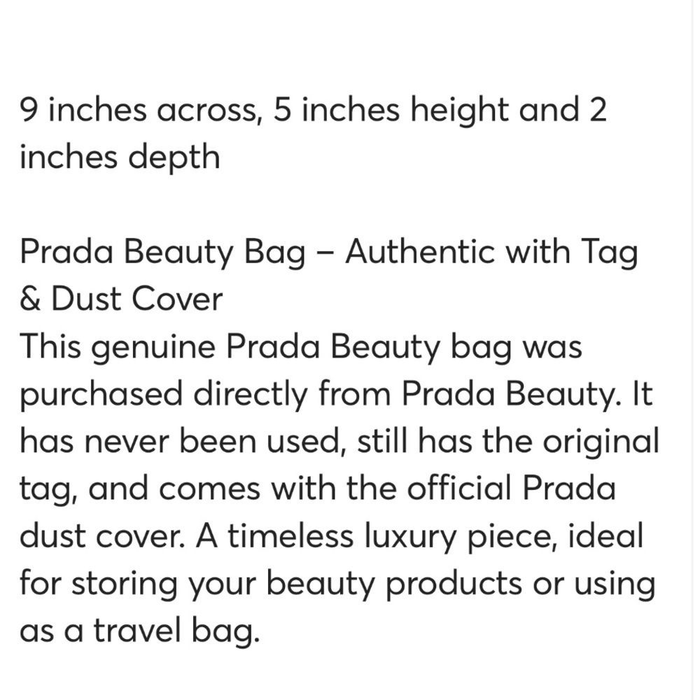 Prada beauty triangle Pouch with dust bag. Full Inclusion NWT - Picture 6 of 6